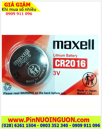 Maxell CR2016; Pin 3v lithium Maxell CR2016 chính hãng, Xuất xứ NHẬT